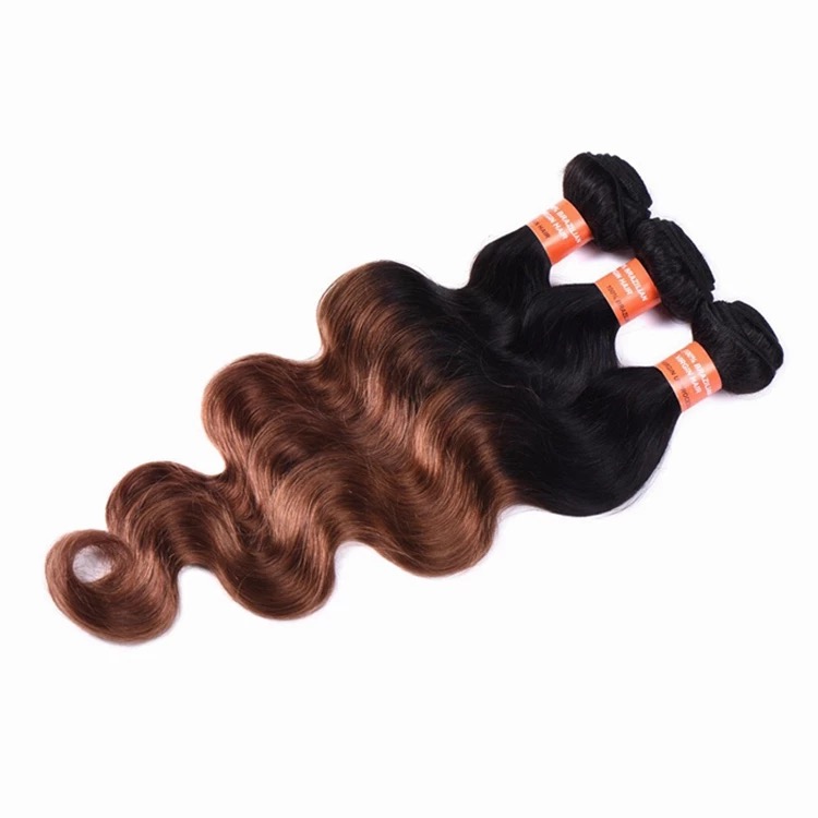 Ombre color body wave human hair weave